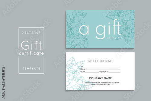 Set of colorful gift cards template. Modern style vector illustration of flowers for saloon, gallery, spa, shop. Gift voucher	
