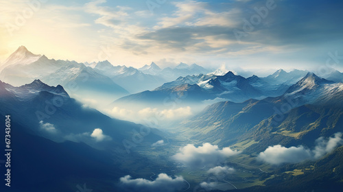 aerial photography mountainscape, landscape © Uwe