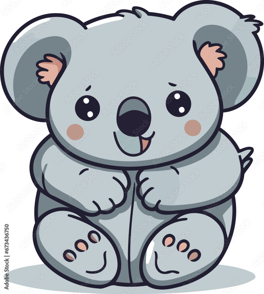 Fototapeta premium Cute koala cartoon character vector illustration. Cute koala animal.