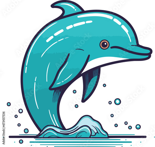 Dolphin icon. Cartoon illustration of dolphin vector icon for web design
