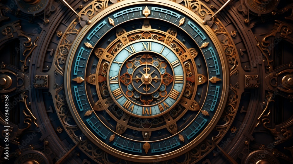 An intricate mandala with patterns like an ornate clock, each layer a representation of the passage of time. An intricate mandala with patterns like an ornate clock, each layer a representation of the passage of time.
