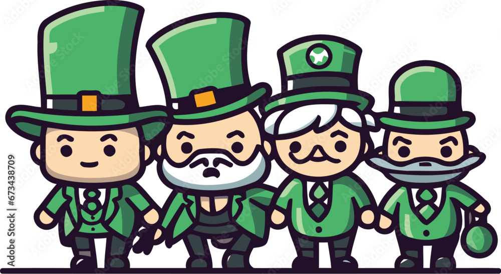 Leprechauns and Leprechauns. Vector illustration. Leprechauns and Leprechauns. Vector illustration.