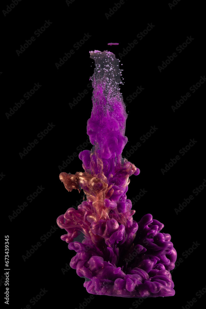 Acrylic colors and ink in water Abstract Isolated