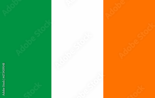 Flag of Ireland. Irish flag. European country. State symbol of Ireland