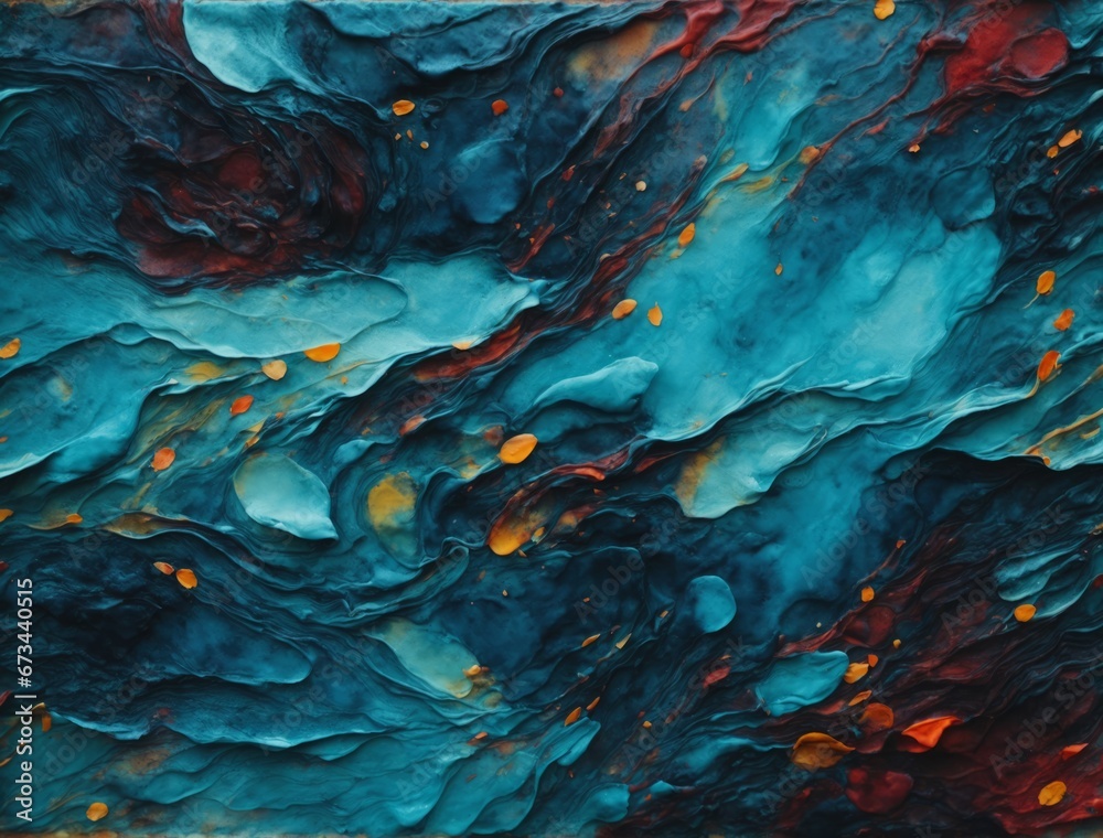 Abstract oil painting, mixture of blue, dark blue, red yellow, and orange colors. Can be used as background, pattern or texture. Abstract oil painting, mixture of blue, dark blue, red yellow, and orange colors. Can be used as background, pattern or texture.