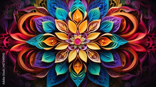 a stunning display of vibrant colors in a breathtaking and kaleidoscopic mandala of wonder.