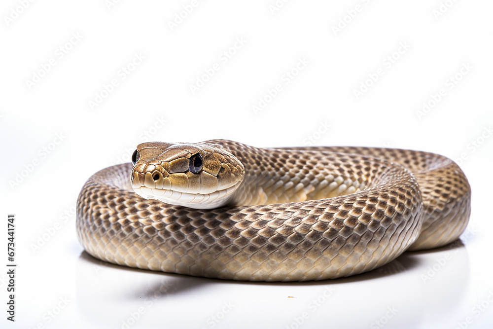Fototapeta premium Close Up Of A Snake, Snake In White Background, Snake
