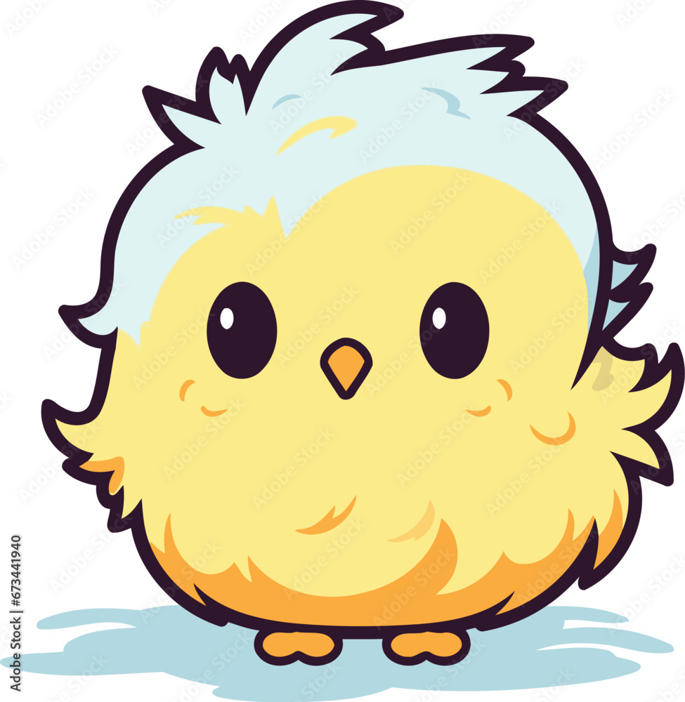 Cute little chick isolated on a white background. Vector illustration.