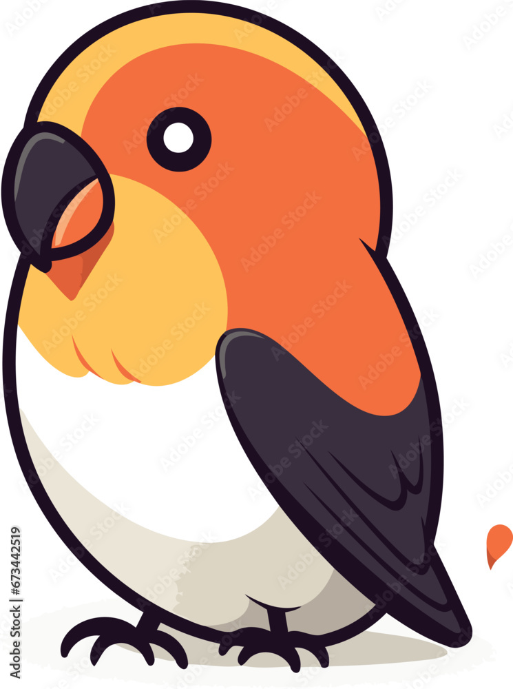 Cute cartoon parrot. Vector illustration. Isolated on white background. Cute cartoon parrot. Vector illustration. Isolated on white background.