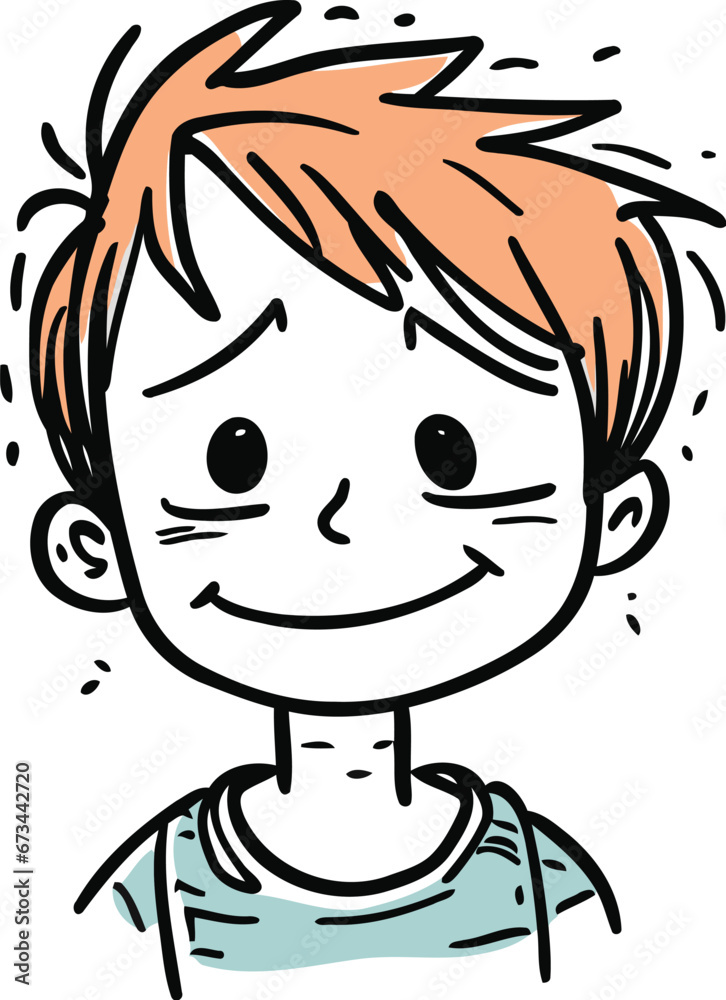 Funny cartoon boy. Vector illustration of a boy with red hair. Funny cartoon boy. Vector illustration of a boy with red hair.