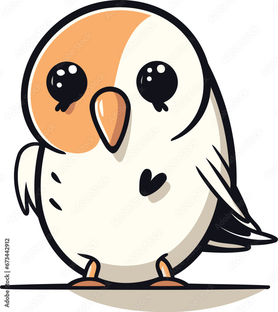 Cute cartoon owl. Vector illustration isolated on a white background. Cute cartoon owl. Vector illustration isolated on a white background.
