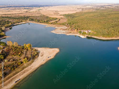 Aerial view of The Forty Springs Reservoir, Bulgaria