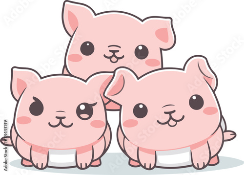 cute pig cartoon design. vector illustration eps10 graphic.