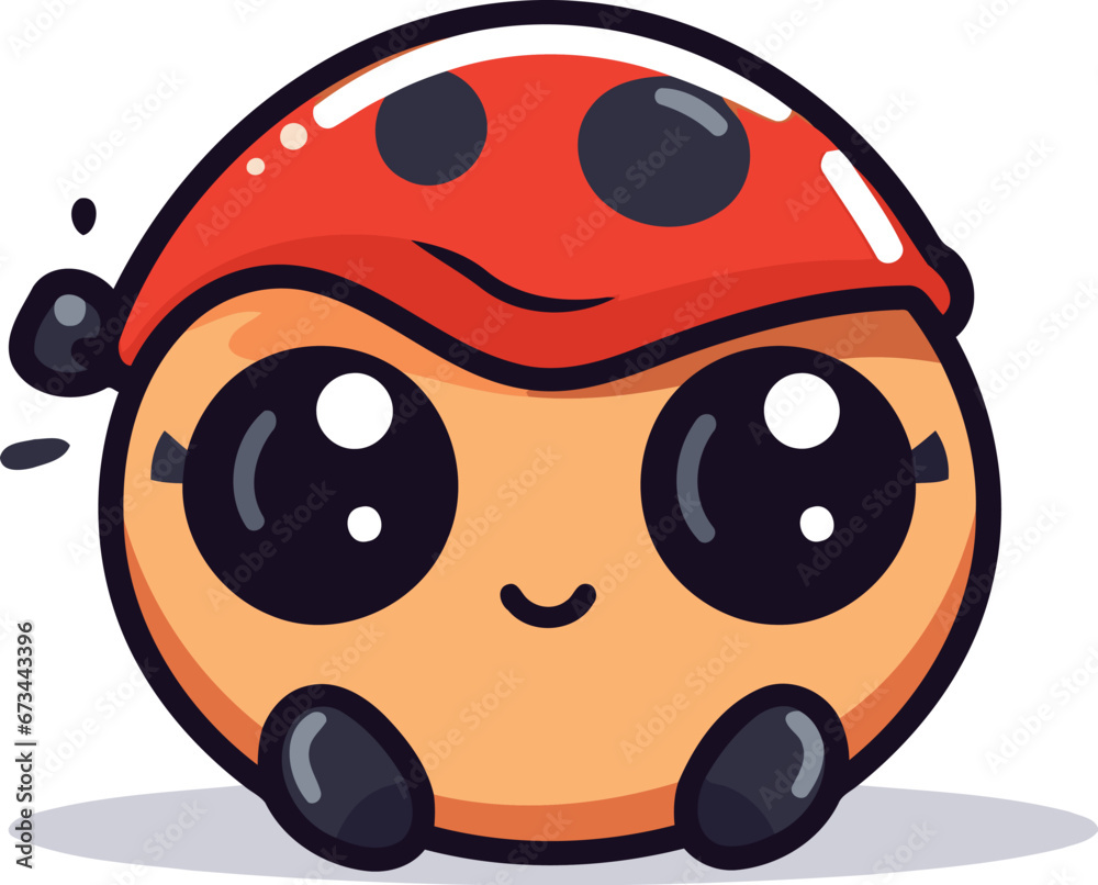 Fototapeta premium Cute Ladybug Cartoon Mascot Character Vector Illustration.