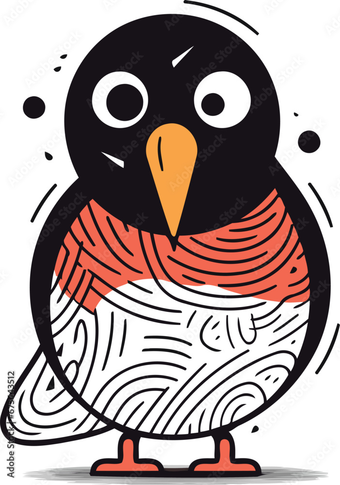 Cute penguin cartoon vector illustration isolated on a white background. Cute penguin cartoon vector illustration isolated on a white background.