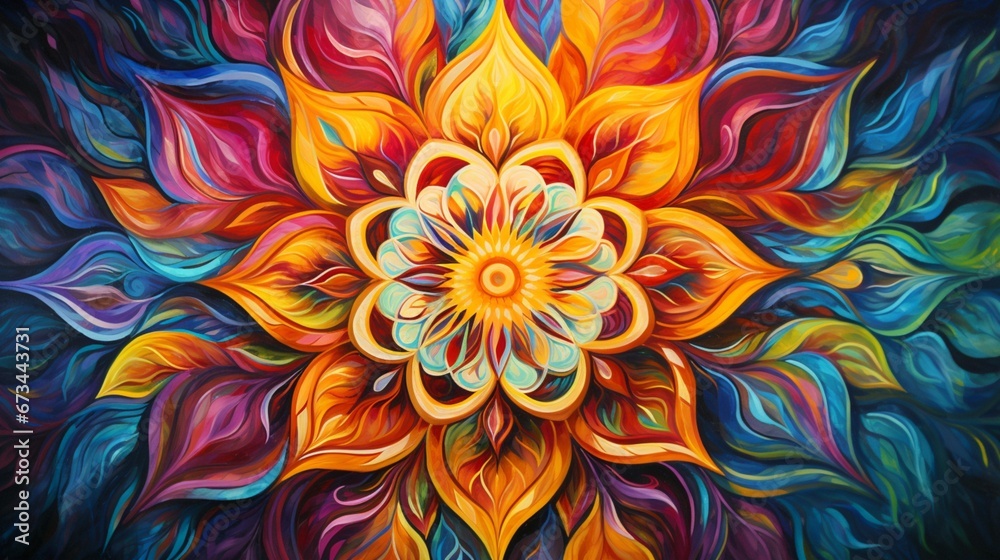 a mesmerizing and intricate mandala, every color a brushstroke of wonder.