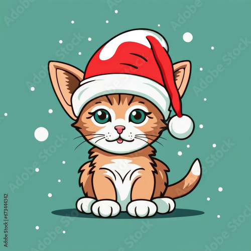 Weihnachtskätzchen Sticker, generated image