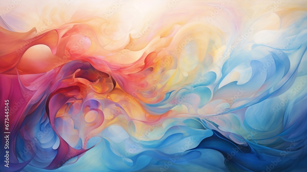 an ethereal and enchanting abstract creation, a dance of colors and shapes.