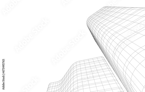 Office buildings vector drawing