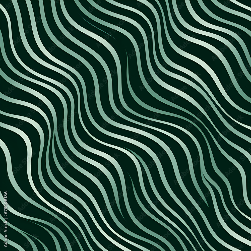 Seamless dark green and white abstract stipe lines pattern background