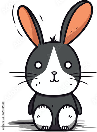 Rabbit cartoon character. Vector illustration of a cute little rabbit.