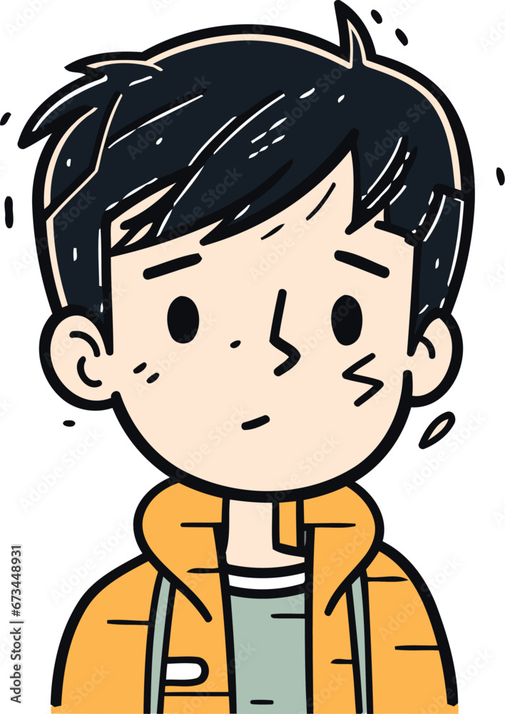 Illustration of a Kid Boy Wearing Warm Clothes Cartoon Character Illustration of a Kid Boy Wearing Warm Clothes Cartoon Character