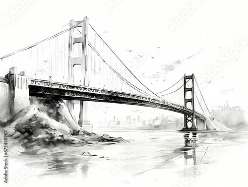 Bridge in hand-drawn style