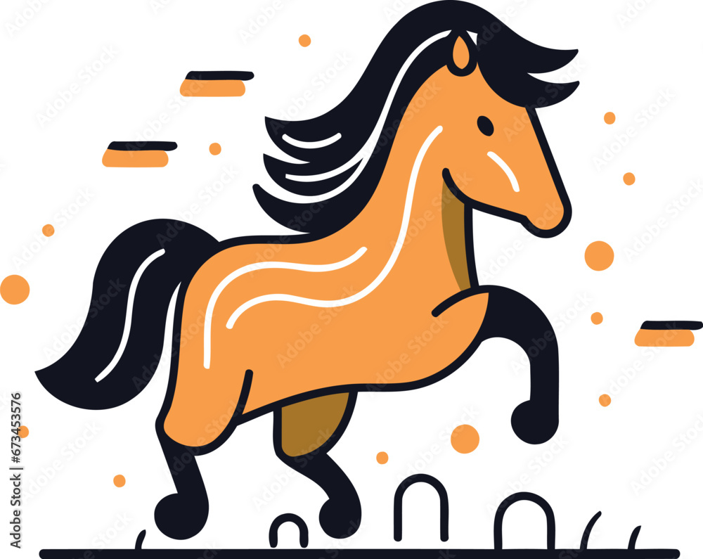 Horse vector illustration. Isolated flat icon on white background. Horse vector illustration. Isolated flat icon on white background.