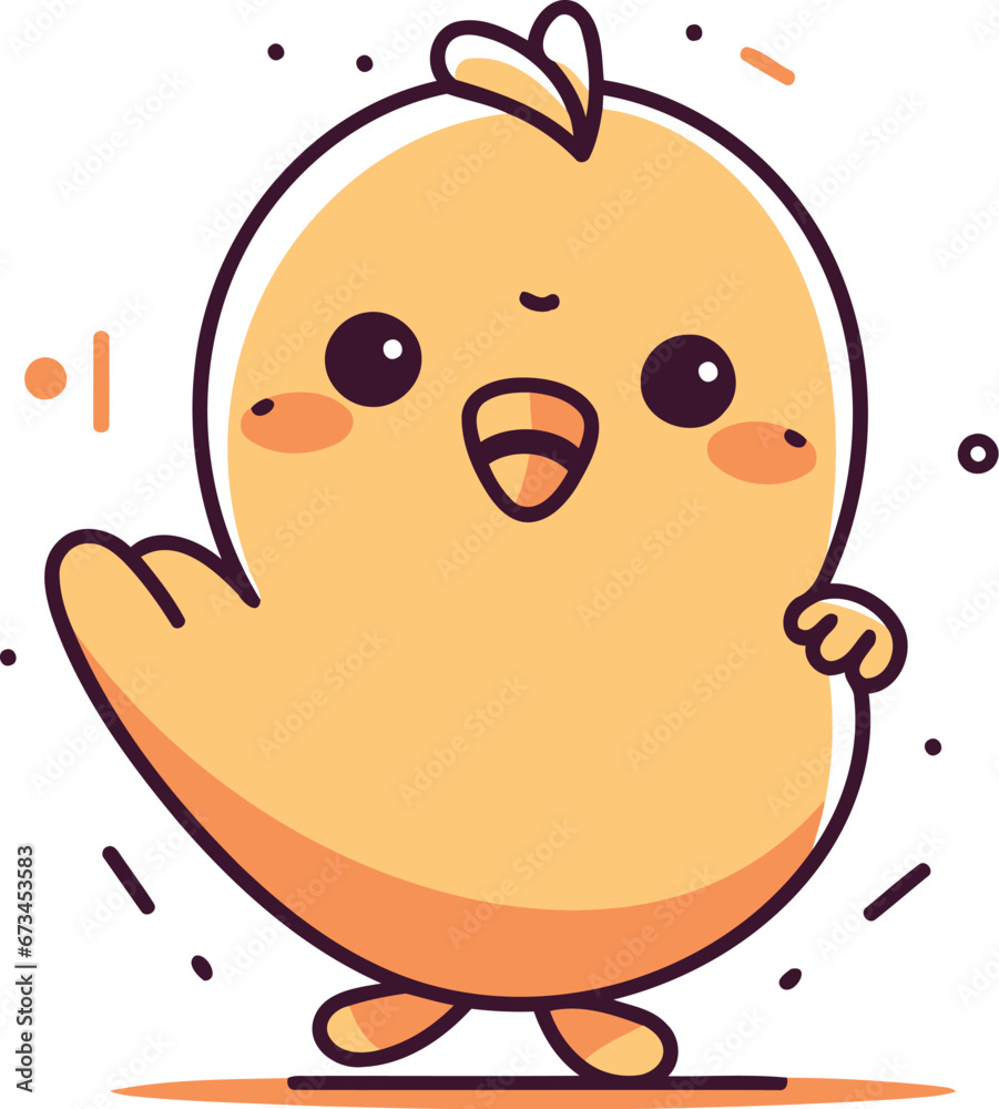 Cute little chicken character. Vector illustration in flat cartoon style. Cute little chicken character. Vector illustration in flat cartoon style.