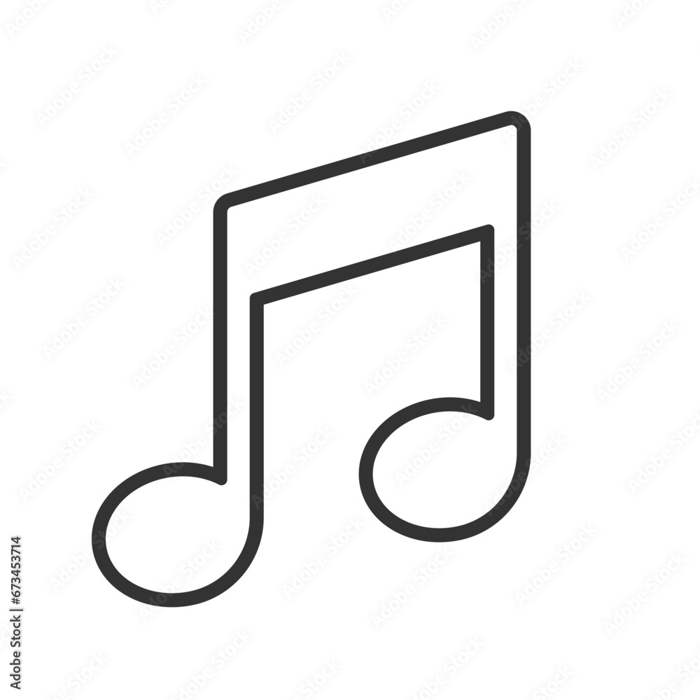 Music note line icon, song, melody or tune flat vector illustration. Music note line icon, song, melody or tune flat vector illustration.
