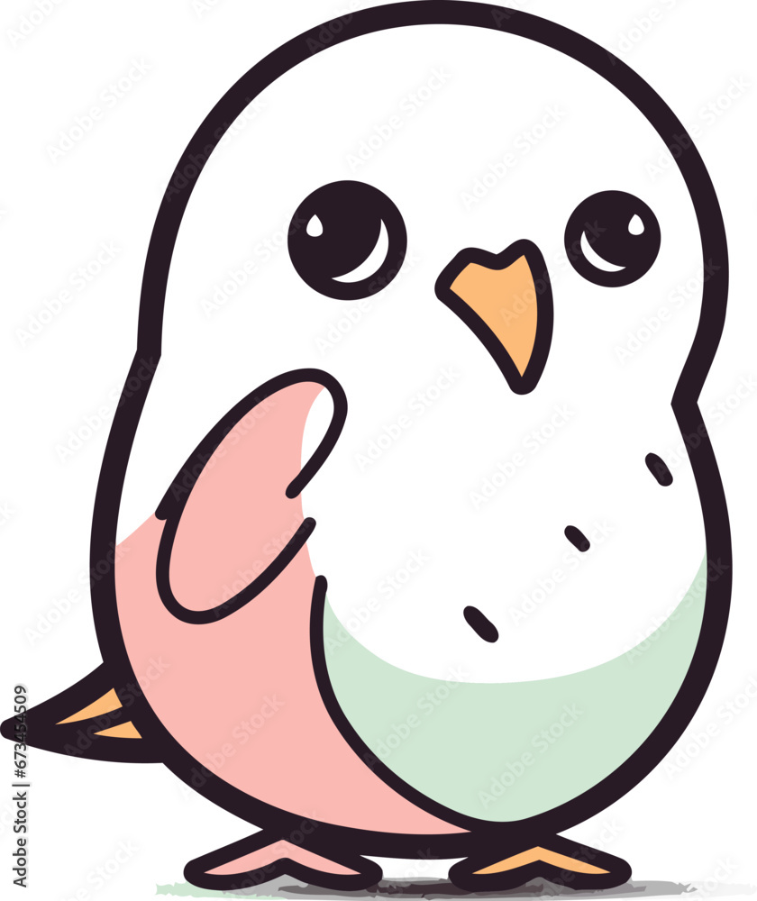 Cute cartoon penguin. Vector illustration isolated on white background. Cute cartoon penguin. Vector illustration isolated on white background.