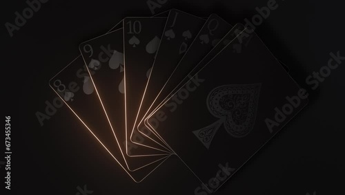This stock motion graphic  video of Dark Game Cards Background with gentle overlapping curves on seamless loops.