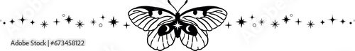 Celestial border divider with butterfly.
