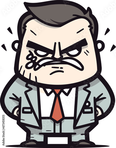 Angry Businessman   Cartoon Vector Illustration