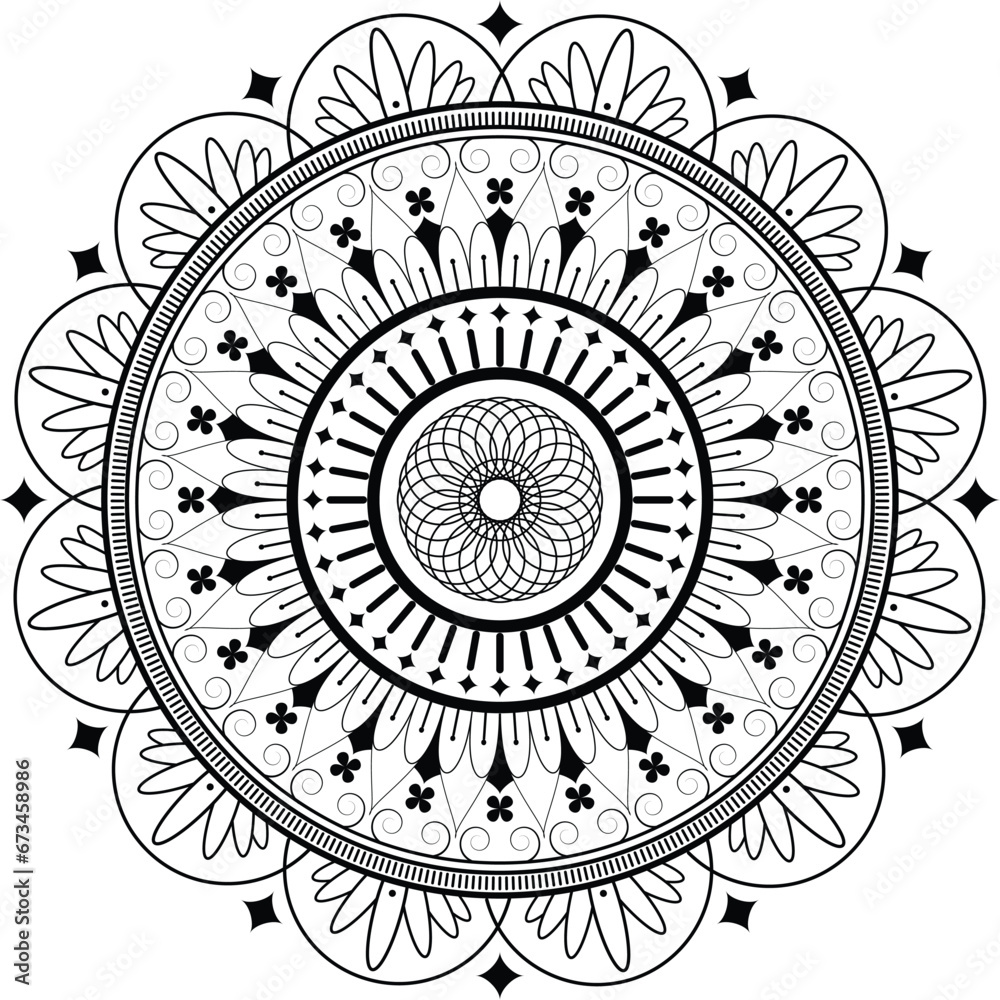 mandala art easy drawing vector design