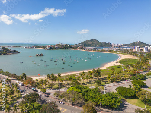 Aerial view of Praia do Canto in Vitória, Espirito Santo, Brazil