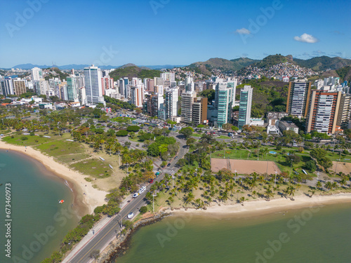 Aerial view of Praia do Canto in Vitória, Espirito Santo, Brazil