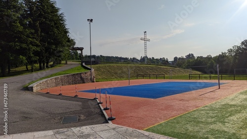 tennis court with net
