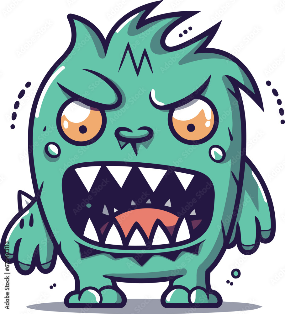 Funny cartoon monster character. Vector illustration of a cute monster creature. Funny cartoon monster character. Vector illustration of a cute monster creature.