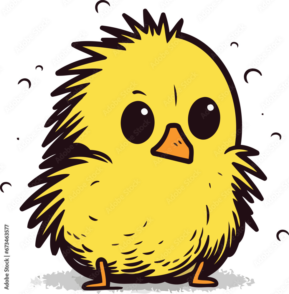 Fototapeta premium cute little chicken on white background. vector illustration. eps10