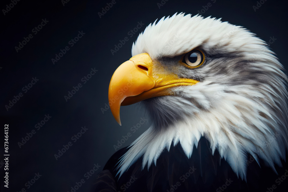 american bald eagle close up portrait on solid background. ai generative american bald eagle close up portrait on solid background. ai generative