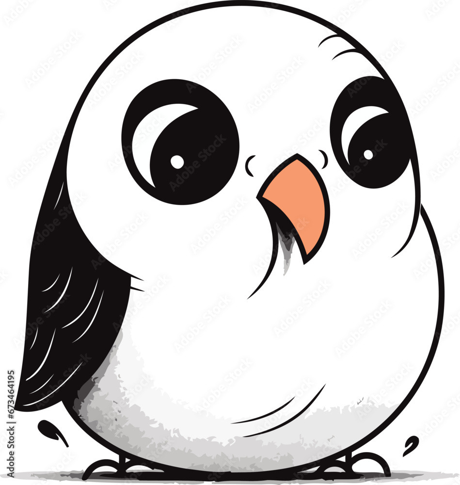 Cute cartoon penguin on a white background. Vector illustration. Cute cartoon penguin on a white background. Vector illustration.