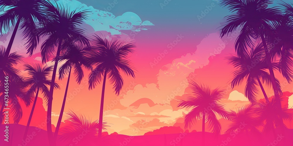 Abstract illustration of a tropical environment. 