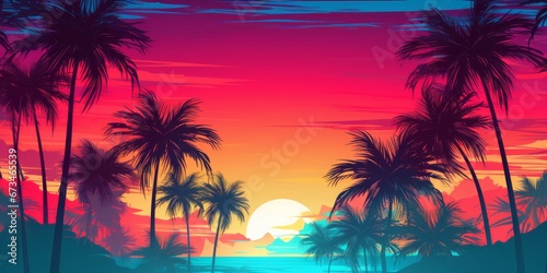 Abstract illustration of a tropical environment. 