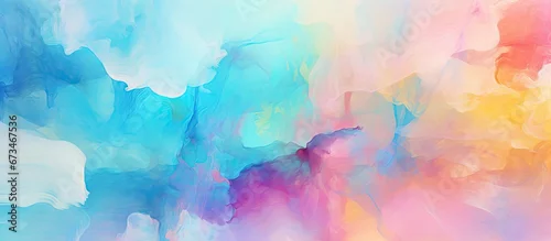 Panel kuchenny z motywem A chaotic blend of varying sizes and shapes of multi colored spots and brushstrokes form a watercolor illustration with a psychedelic fractal background