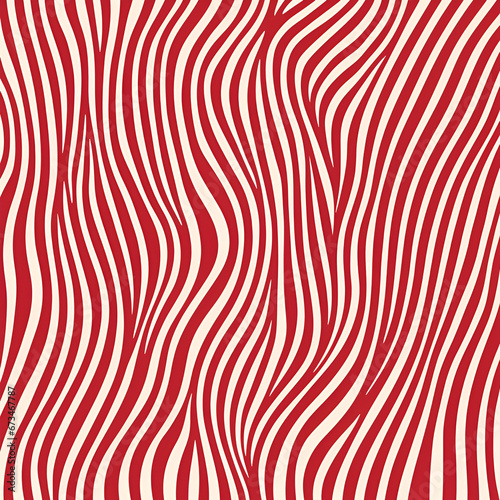 Seamless red and white abstract stipe lines pattern background