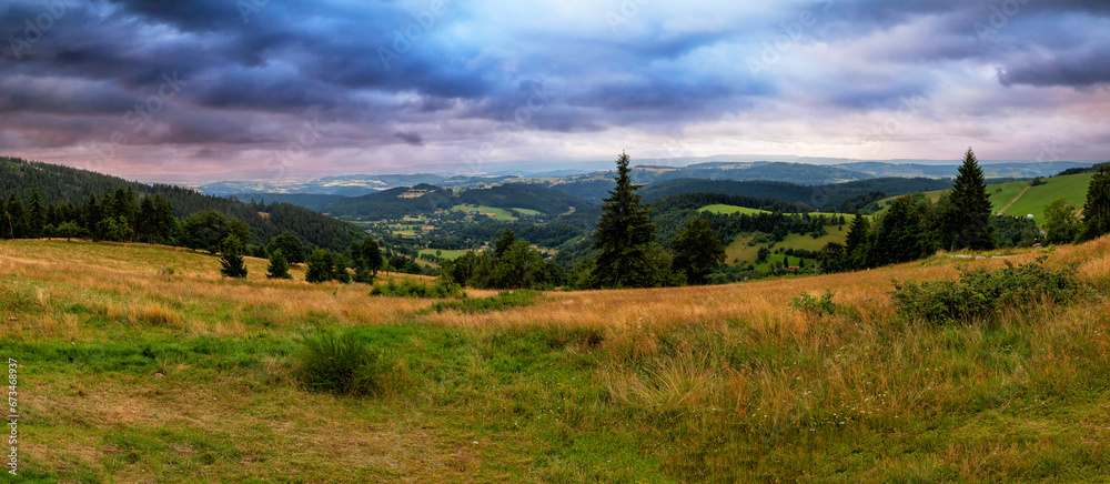 landscape with mountains and clouds