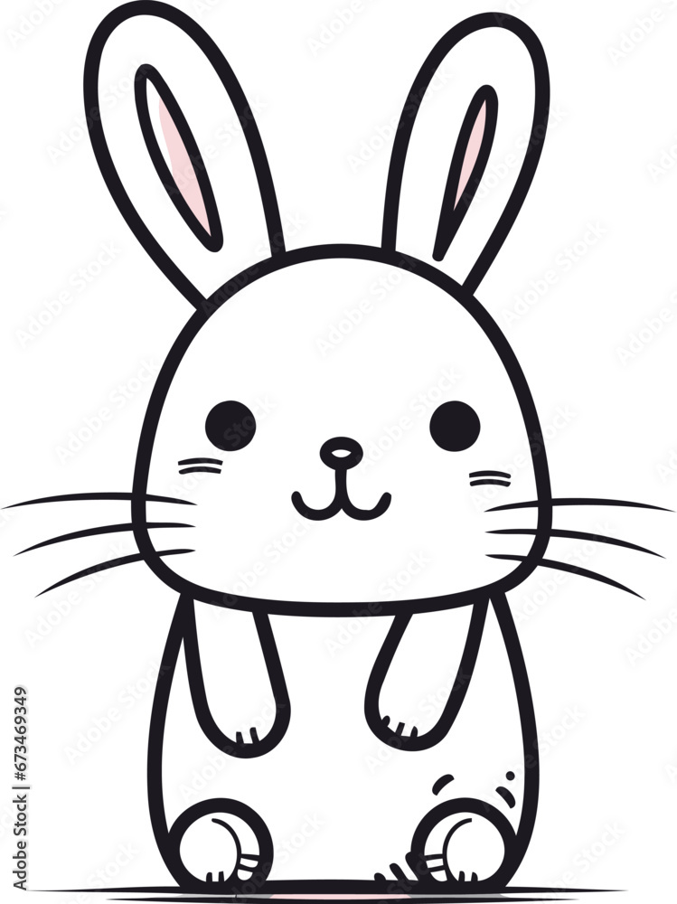 Fototapeta premium Cute cartoon bunny. Vector illustration. Cute rabbit. Easter bunny