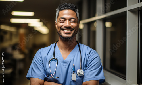 Male Nurse: An Office Portrait Highlighting Professionalism photo