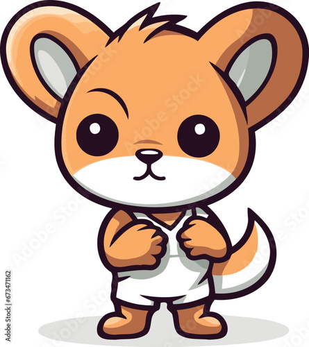 Cute Cartoon Hamster Animal Character Vector Illustration on White Background